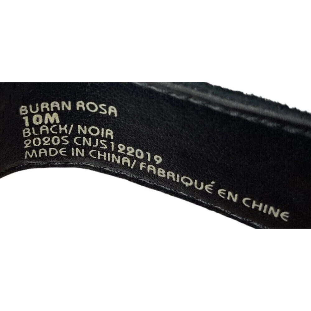 NEW Earth Buran Rosa Women's Size 10 Black Suede Leather Wedge Sandals  Shoes
